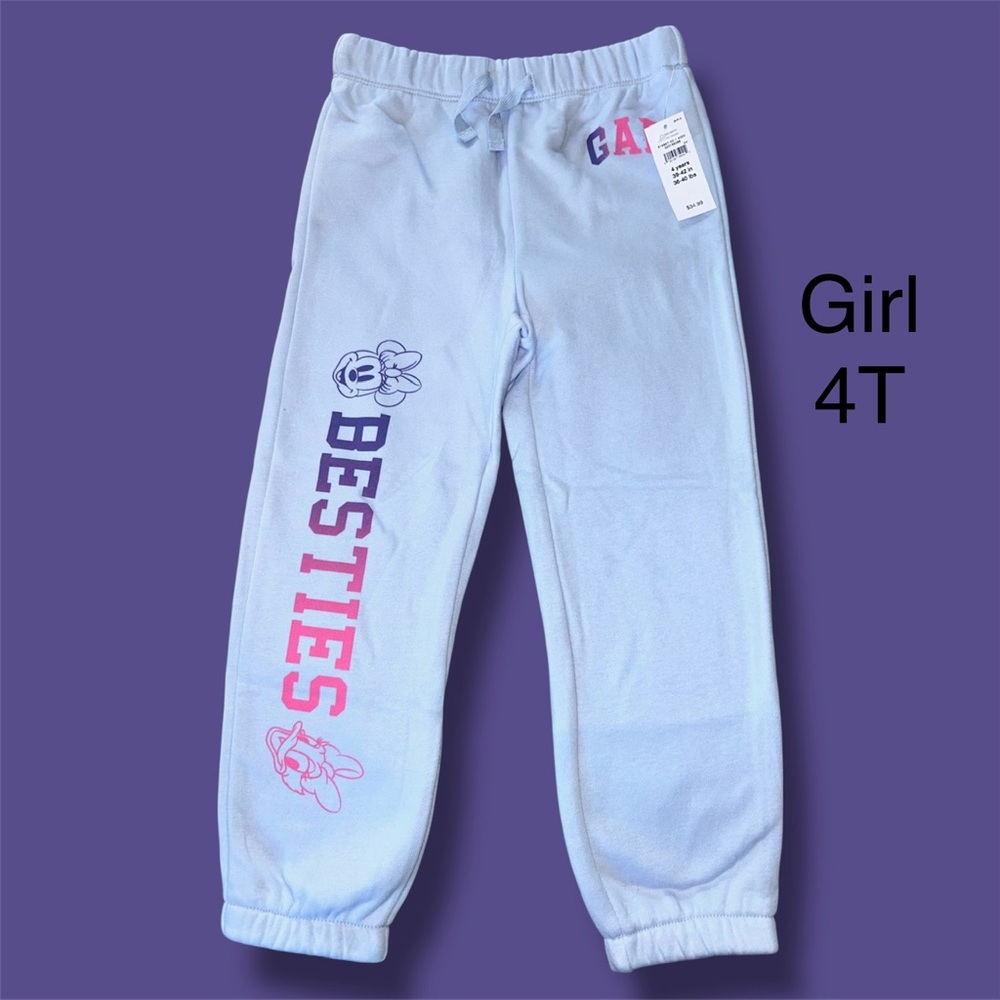 NWT Gap x Disney Relaxed Logo Pull On Joggers Size 4T. Fleece Lined